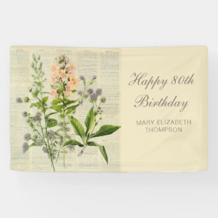  bloemen 80ste verjaardag spandoek