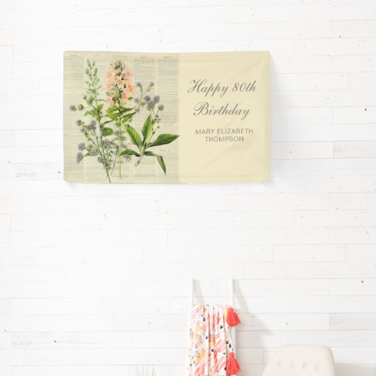  bloemen 80ste verjaardag spandoek (Insitu)