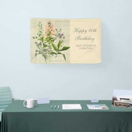  bloemen 80ste verjaardag spandoek (Beurs)