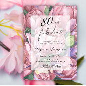 Bloemen 80ste Verjaardag Uitnodiging