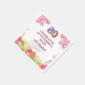 Bloemen 80ste verjaardagsfeest 80 jaar bloempatroo servet (Hoek)