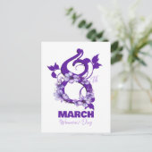 Bloemen 8 maart Internationale Vrouwendag 2025 Briefkaart (Staand voorkant)