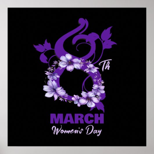 Bloemen 8 maart Internationale Vrouwendag 2025 Poster (Voorkant)