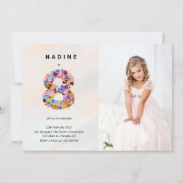 Bloemen 8e Verjaardag Uitnodiging Spring Moderne S
