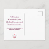 Bloemen 90e verjaardag Save the Date, Elegant 90 Aankondigingskaart (Achterkant)