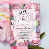 Bloemen 90ste Verjaardag Uitnodiging