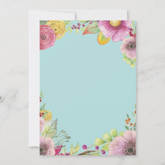 Bloemen 90ste Verjaardag Uitnodiging voor Vrouwen  (Achterkant)