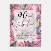  Bloemen 90ste Verjaardagsfeest Acryl Bord (Voorkant)