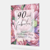  Bloemen 90ste Verjaardagsfeest Acryl Bord (Hoek)