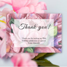  Bloemen 90ste Verjaardagsfeest Bedankkaart