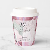  Bloemen 90ste Verjaardagsfeest Papieren Bekers (Voorkant)