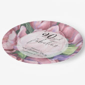 Bloemen 90ste Verjaardagsfeest Papieren Bordje (Gekanteld)