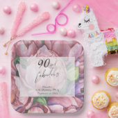  Bloemen 90ste Verjaardagsfeest Papieren Bordje (Feest)