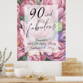  Bloemen 90ste Verjaardagsfeest Poster (Keuken)