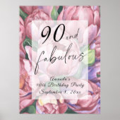  Bloemen 90ste Verjaardagsfeest Poster (Voorkant)