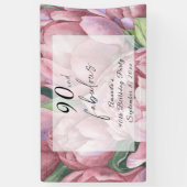  Bloemen 90ste Verjaardagsfeest Spandoek (Verticaal)