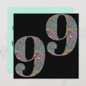 Bloemen 99th Verjaardag Custom Feestdagenkaart (Voorkant / Achterkant)