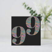 Bloemen 99th Verjaardag Custom Feestdagenkaart (Staand voorkant)