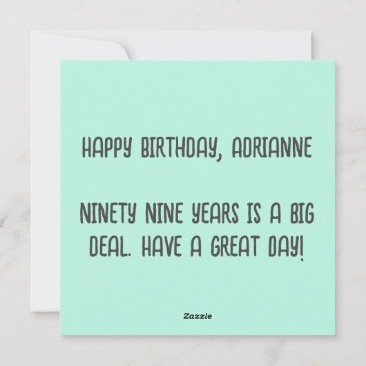 Bloemen 99th Verjaardag Custom Feestdagenkaart (Achterkant)