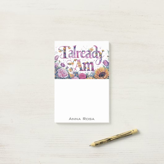 *~* Bloemen 9 AL AM AP85 Manifesting Post-it® Notes (Op bureau)