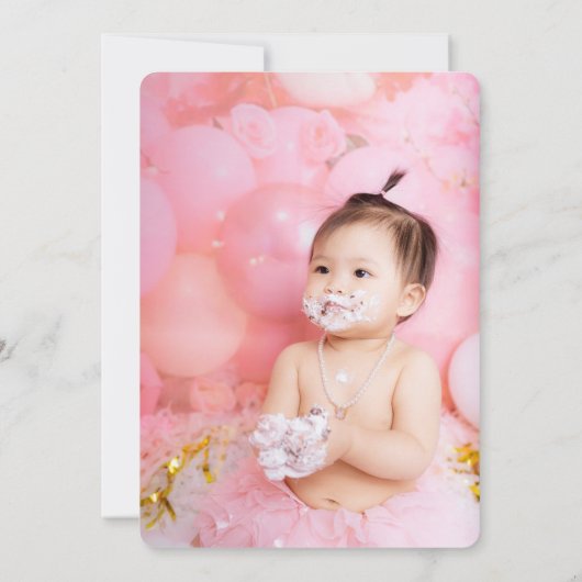 Bloemen 9e verjaardag met uitnodiging voor aangepa (Achterkant)