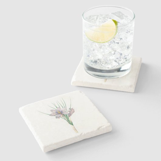 Bloemen: A007 Herfstkrokus - Stenen Onderzetter (Zijkant)