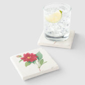 Bloemen: A010 Dhalia Doble Stenen Onderzetter (Zijkant)
