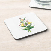 Bloemen: A011 Yellow Lady Slipper - Bier Onderzetter (Linkerzijde)