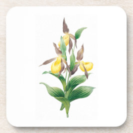 Bloemen: A011 Yellow Lady Slipper - Bier Onderzetter