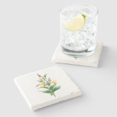 Bloemen: A011 Yellow Lady Slipper - Stenen Onderzetter (Zijkant)