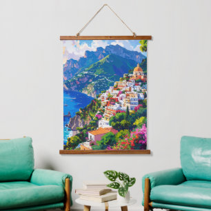 Bloemen aan de Italiaanse kust Hangend Wandkleed