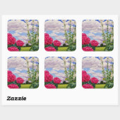 Bloemen aan de rand van een weide 2008 vierkante sticker (Vel)