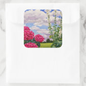 Bloemen aan de rand van een weide 2008 vierkante sticker (Tas)