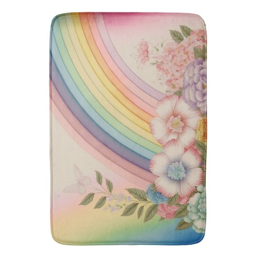 bloemen aan het einde van de regenboog badmat (Voorkant Verticaal)