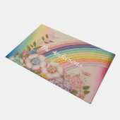 bloemen aan het einde van de regenboog deurmat (Schuin)
