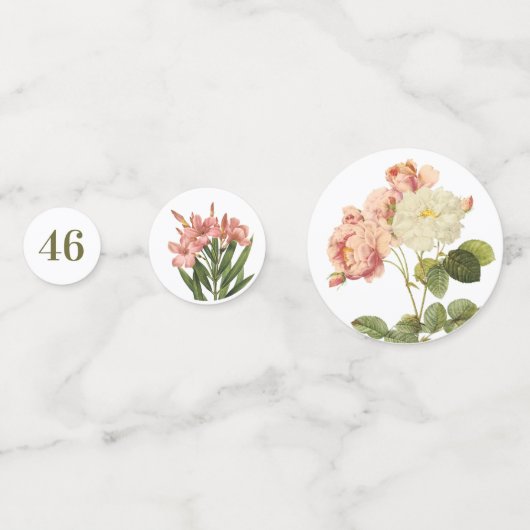  Bloemen aangepast jaar & tekst tafel confetti (Voorkanten)