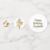  Bloemen aangepast jaar & tekst tafel confetti (Achterkanten)