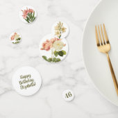  Bloemen aangepast jaar & tekst tafel confetti (Groep)
