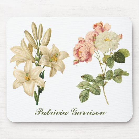 bloemen aangepast monogram mousepad muismat (Voorkant)