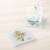 bloemen aangepast monogram onderzetter 1 (Schuin)