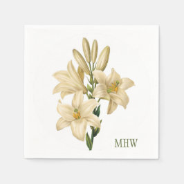  bloemen aangepast monogram papier servetten 1