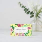 bloemen | Aangepast monogram | VISITEKAARTJES (Staand voorkant)