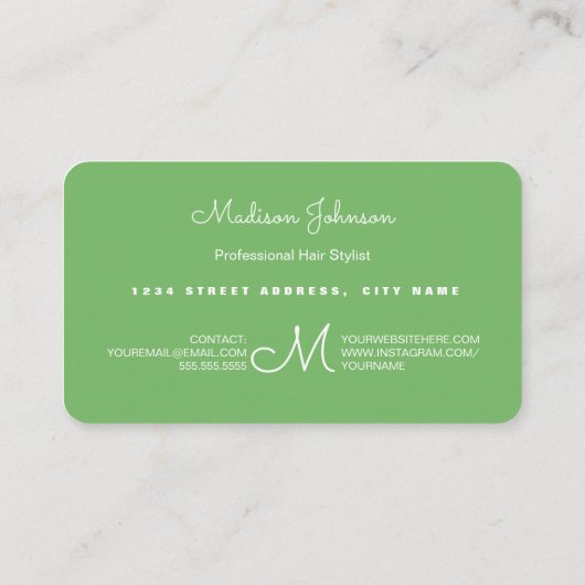 bloemen | Aangepast monogram | VISITEKAARTJES (Achterkant)