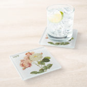  bloemen aangepast onderzetter monogram glas 2 (Schuin)