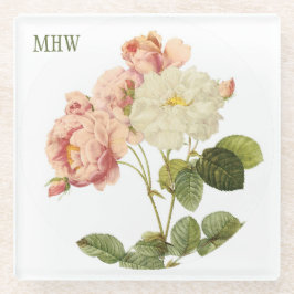  bloemen aangepast onderzetter monogram glas 2