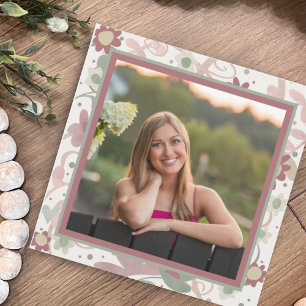 Bloemen Aangepaste Foto Afstuderen Uitnodiging