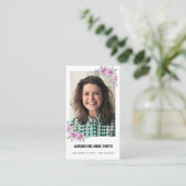 Bloemen Aangepaste Foto Begrafenis Gebed Kaart Visitekaartje (Staand voorkant)