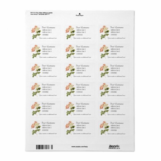 Bloemen aangepaste labels 2 (Full Sheet)