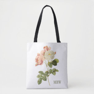 bloemen aangepaste monogram canvas tassen