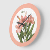 bloemen aangepaste monogram klok 3 (Hoek)